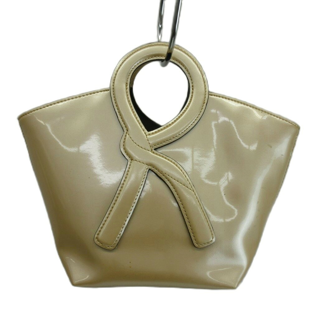 C, G, K - 【中古】ロベルタディカメリーノ Roberta di Camerino ハンドバッグ エナメル Rロゴ ベージュ /XZ ■GY18 レディース 【ベクトル 古着】 260422