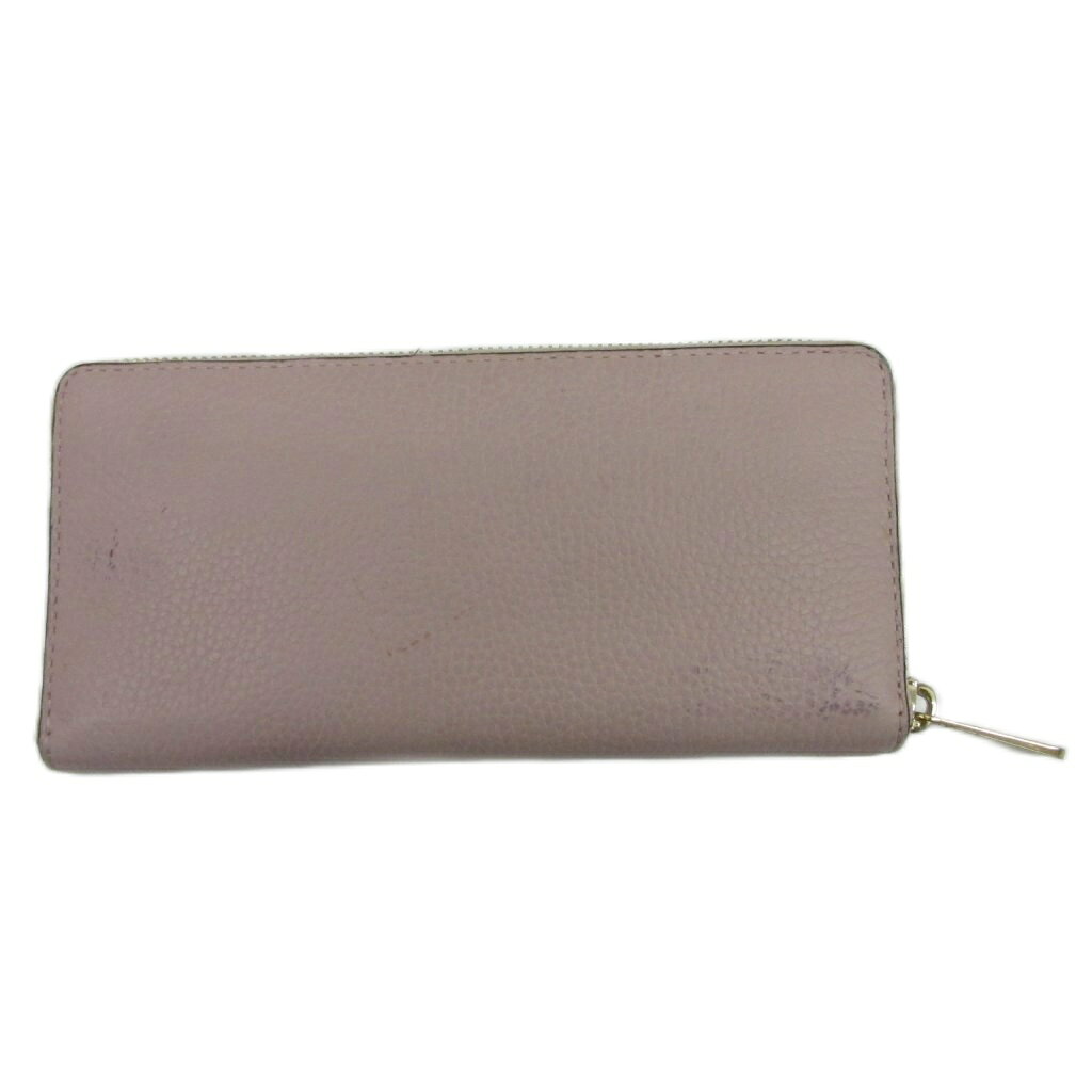 【中古】マイケルコース MICHAEL KORS 長財布 レザー 本革 ピンク ラウンドファス...