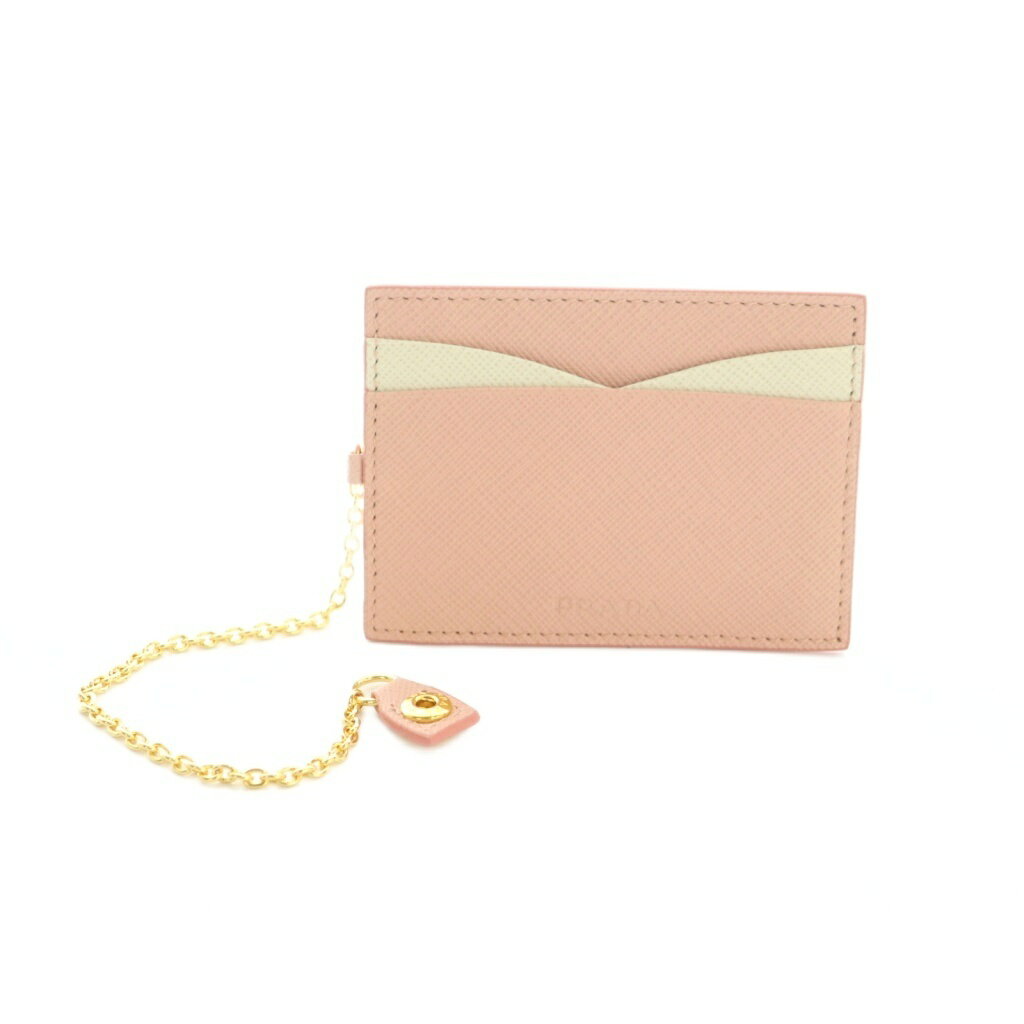 プラダ PRADA SAFFIANO MULTIC CAMMEO ORCHI サフィアーノ レザー チェーン付き パスケース カードケース ピンク /MI ■OH レディース  260424