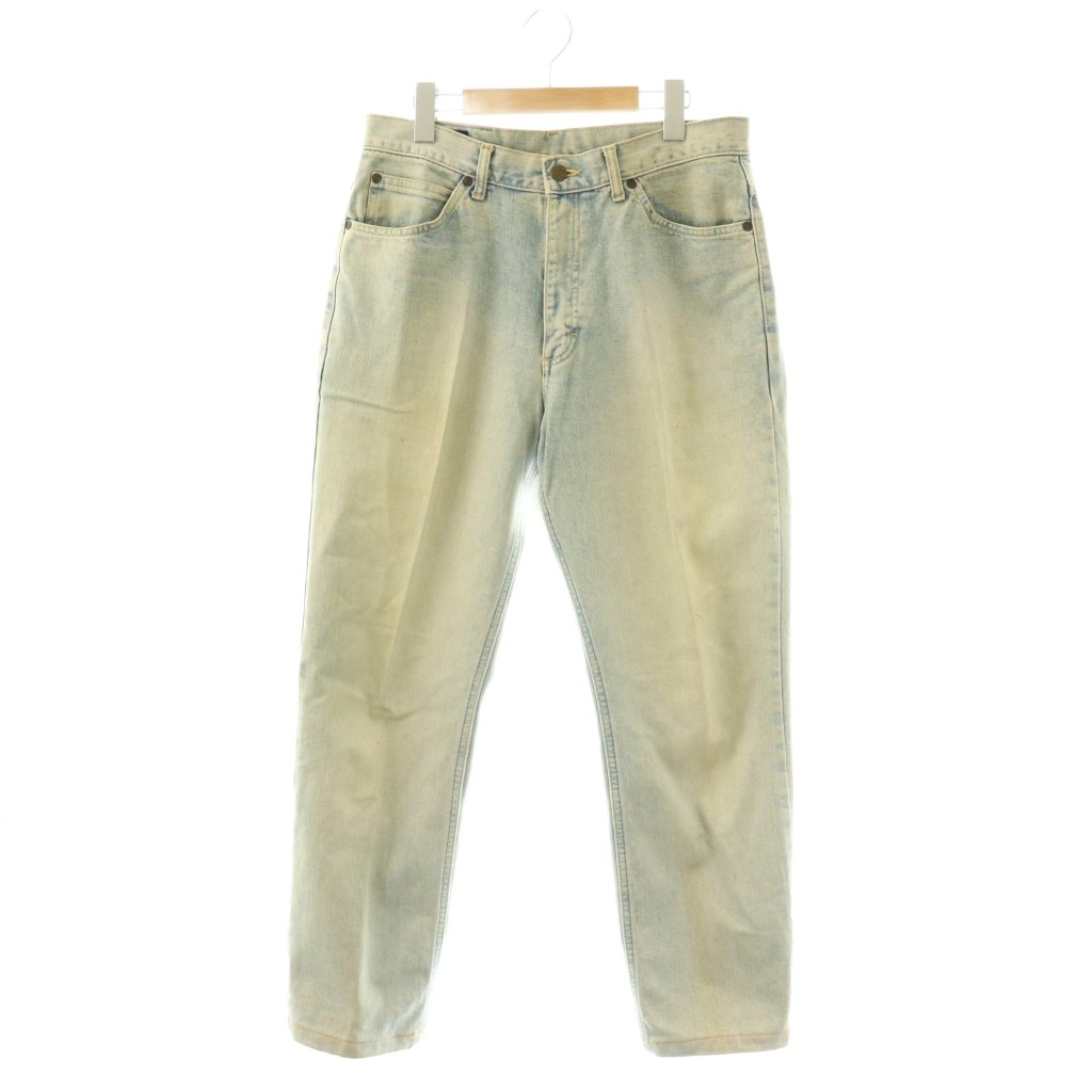 [Used] Lee Japanese-made denim jeans, used finish, leather patch, size 33x33, light blue, 0201 /DF ■GY17, men's. [Vector Used Clothing] 260423