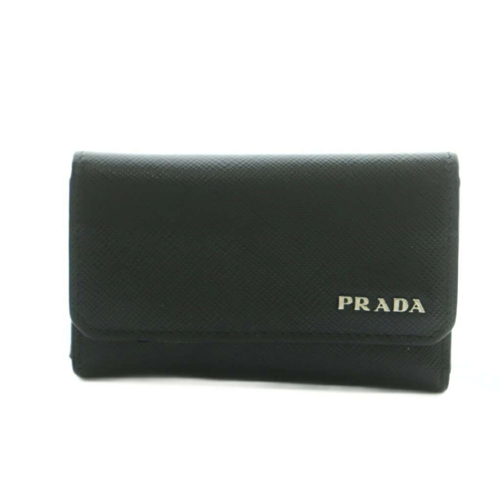 【中古】プラダ PRADA サフィアーノ キーケース 6連 レザー 黒 /MI ■OH ■GY17 ユニセックス メンズ レディース 【ベクトル 古着】 260428