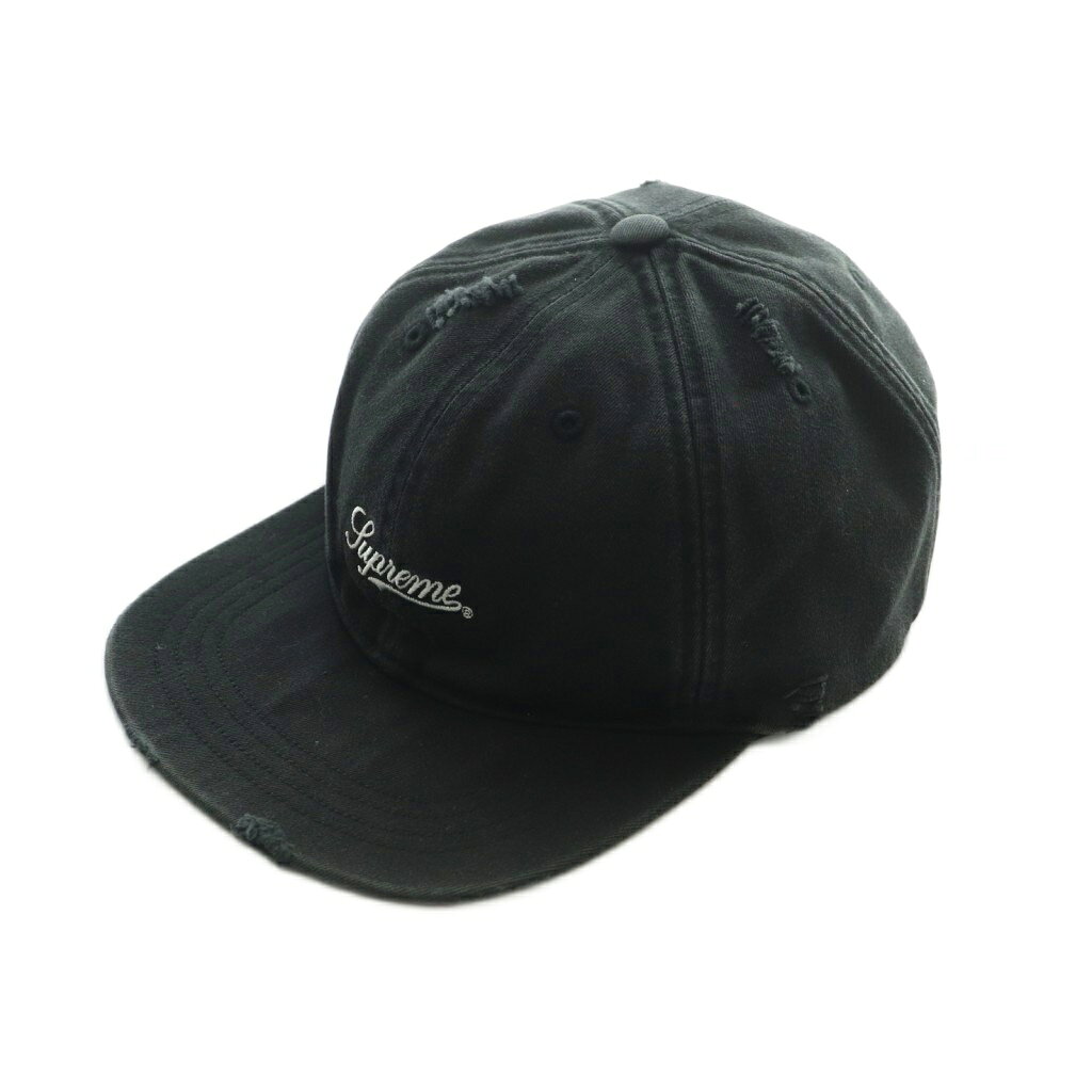 シュプリーム SUPREME 25FW Distressed Script Logo 6-Panel キャップ 帽子 ロゴ刺繍 黒 FW25H9 /MI ■GY12 メンズ  260423