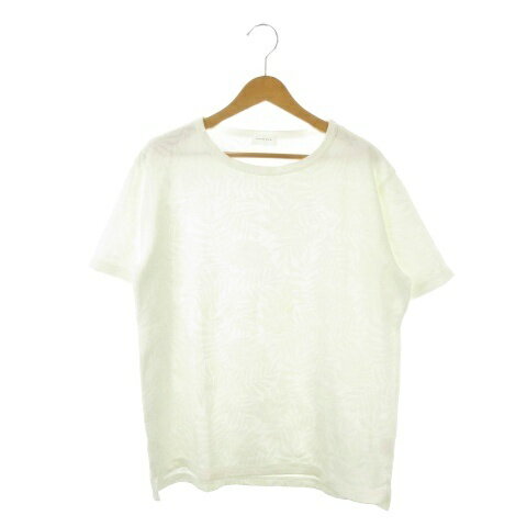 【中古】スピナーベイト SPINNER BAIT Tシャツ 44 白 ホワイト リーフ柄 ジャガード ラウンドネック 半袖 /MN31 ■GY99 メンズ 【ベクトル 古着】 260501