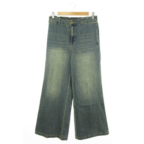 [Used] CLEL Denim Pants Jeans Wide Flare Used Wash M Blue /AH21 ■GY99 Women's [Vector Used Clothing] 260501