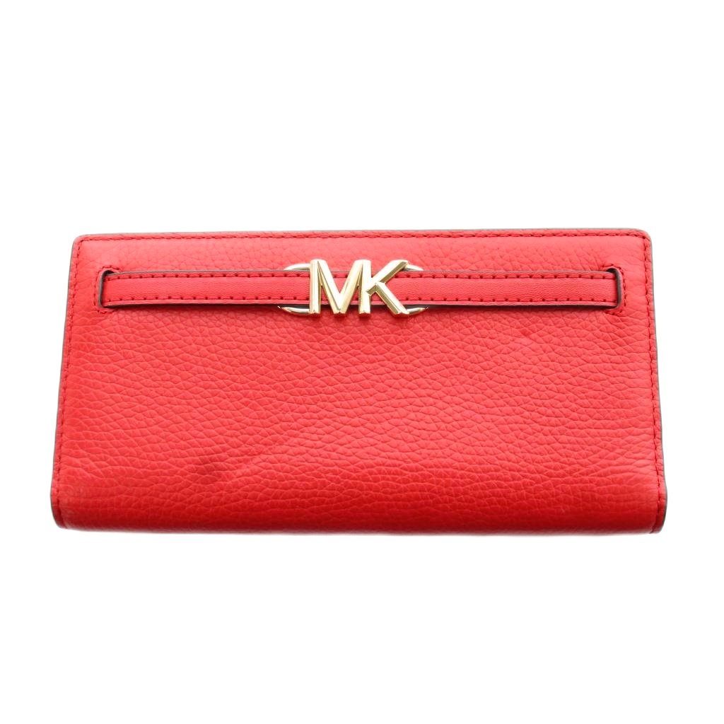 B, F, H, J, P, W - 【中古】マイケルコース MICHAEL KORS REED ペプルドレザー ウォレット ラージ 長財布 二つ折り 小銭入れ 赤 レッド /AN17 レディース 【ベクトル 古着】 260424