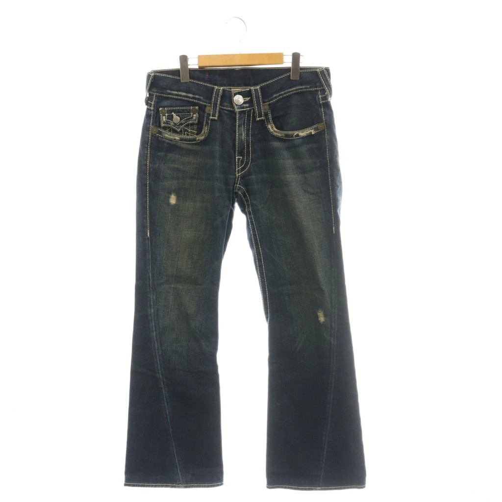 [Used] True Religion Denim Pants Jeans Bootcut Distressed Navy 24-899NBTJ /MI ■GY01 Men's [Vector Used Clothing] 260428