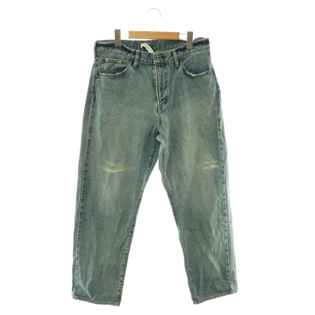 [Used] Johnbull 13.5oz Denim Jeans, Distressed Finish, Zipper Fly, Size L, Indigo Blue /DO ■GY01 Men's [Vector Used Clothing] 260508