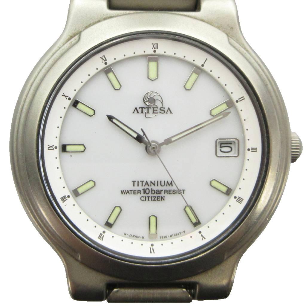 【中古】シチズン CITIZEN 7870-H01296 ATESSA アテッサ 腕時計 エコドライブ ウォッチ カレンダー付き シルバー色 ■GY18 /MQ メンズ 【ベクトル 古着】 260430