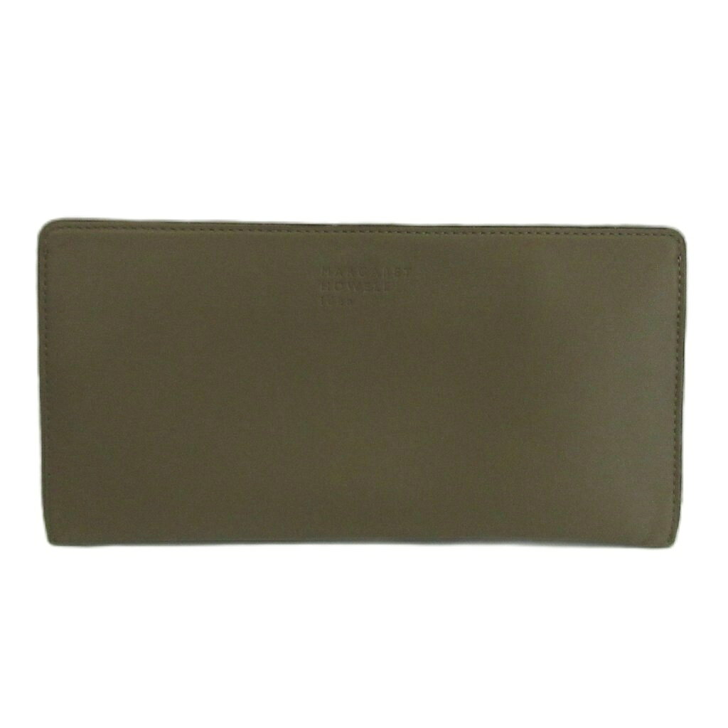 【中古】マーガレットハウエル MARGARET HOWELL 長財布 レザー ロゴ 型押し グレー /XZ ■GY99 レディース 【ベクトル 古着】 260519