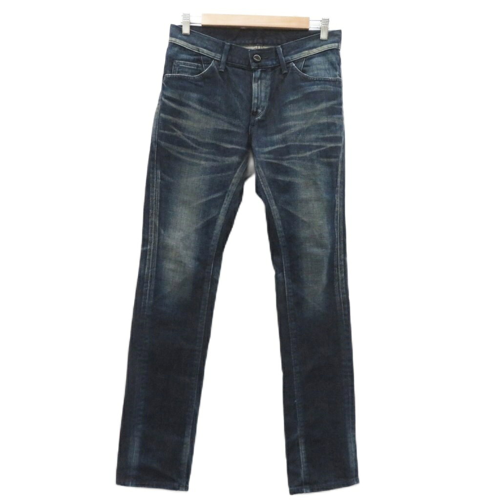 【中古】リー LEE デニムパンツ ジーンズ スキニーパンツ ロング丈 S 紺 ウォッシュ加工 /SY37 ■GY99 メンズ 【ベクトル 古着】 260518
