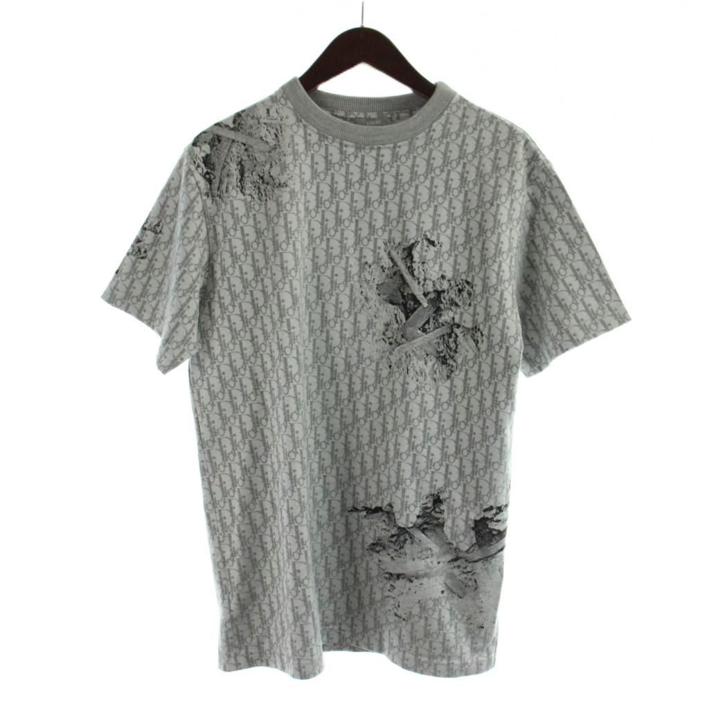 ディオールオム Dior HOMME DANIEL ARSHAM ダニエル アーシャム オブリーク Tシャツ カットソー 半袖 トロッター柄 023J615E0626 総柄 S グレー ■GY40 /MQ メンズ  260511