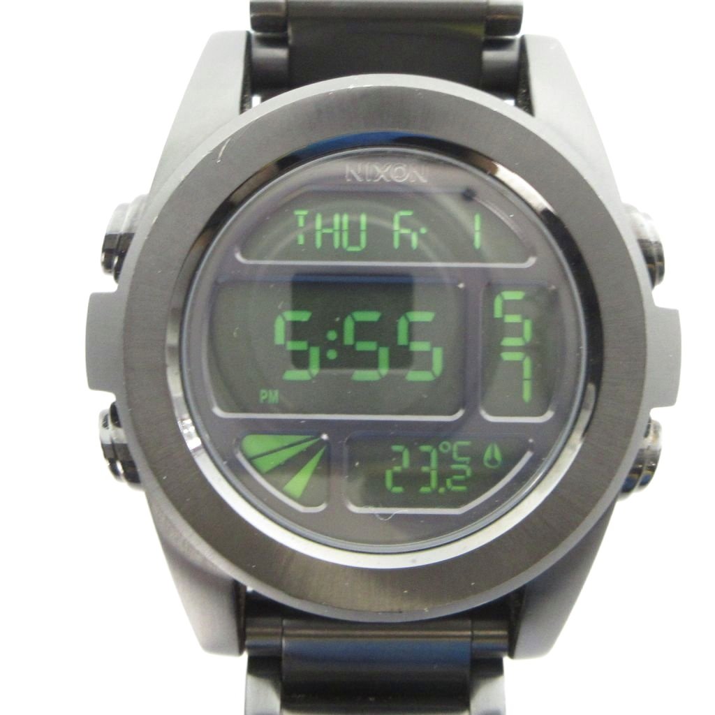【中古】ニクソン NIXON 13F1 腕時計 クォーツ ウォッチ デジタル カレンダー付き 黒 ブラック ■GY18 /MQ メンズ 【ベクトル 古着】 260613