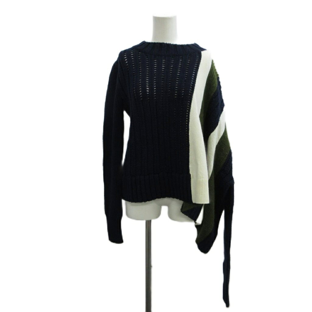 乐天商城 - 【中古】サカイ sacai 20AW アシンメトリー ローゲージ ニットプルオーバー セーター ウール 1 マルチカラー 長袖 変形デザイン 20-05237 /PP ■GY19 レディース 【ベクトル 古着】 260521