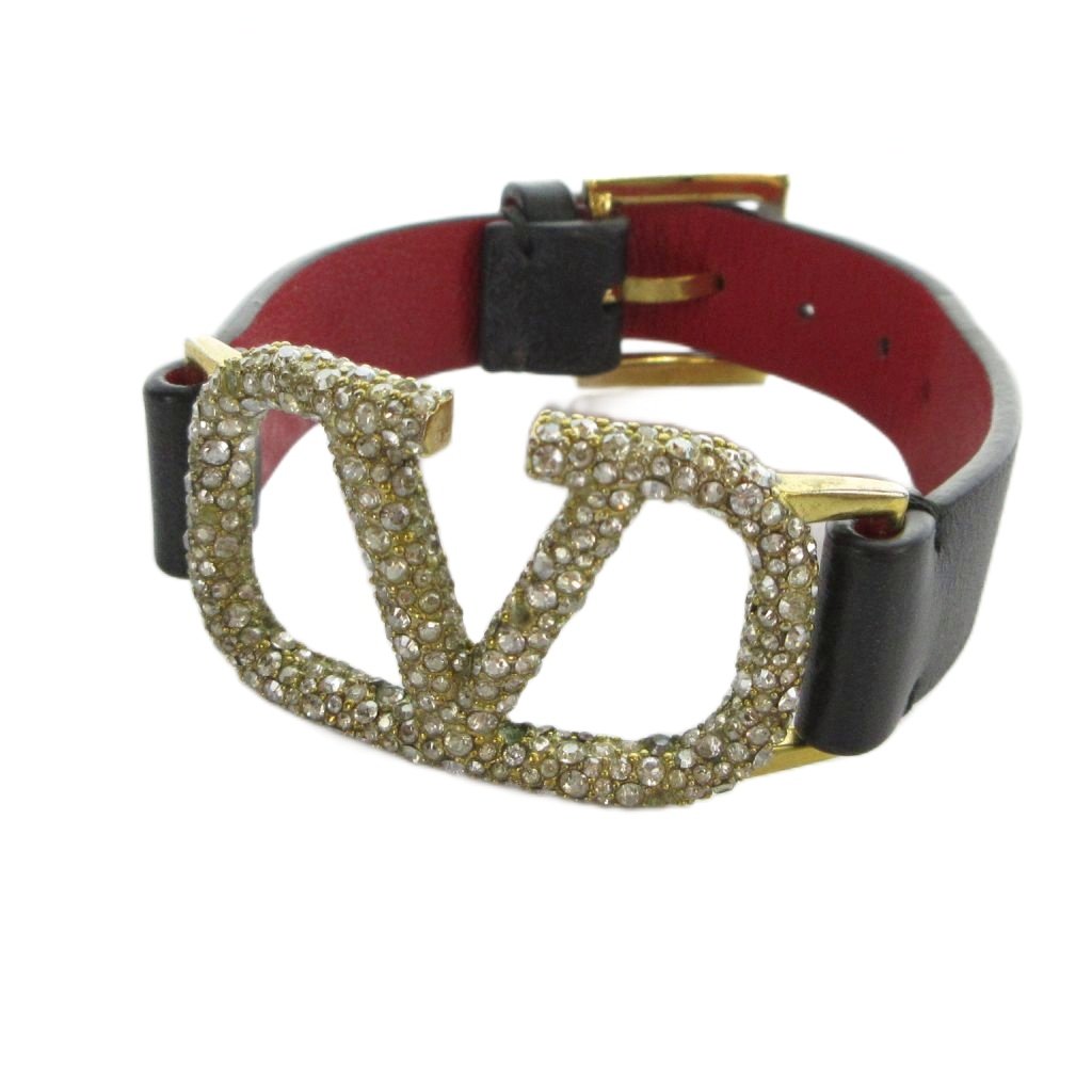 樂天商城 - 【中古】ヴァレンティノ ガラヴァーニ VALENTINO GARAVANI バングル ブレスレット アクセサリー ロゴ レザー 黒 ブラック ■GY18 /MQ レディース 【ベクトル 古着】 260516