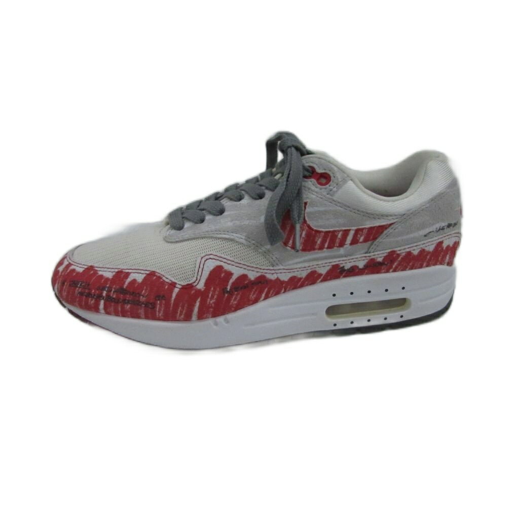 ナイキ NIKE Air Max 1 Tinker Hatfield Sketch スニーカー 25.5cm 白 ホワイト 赤 レッド CJ4286-101 /SM22 ■GY03 メンズ 260520