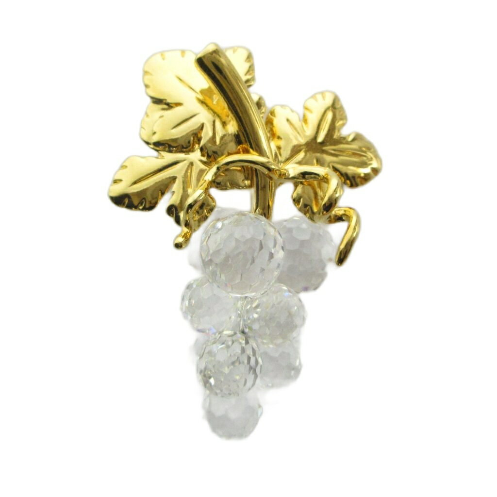 【中古】スワロフスキー SWAROVSKI ピンブローチ アクセサリー 葡萄 クリスタル ゴールド色 ■GY18 /MQ レディース 【ベクトル 古着】 260526