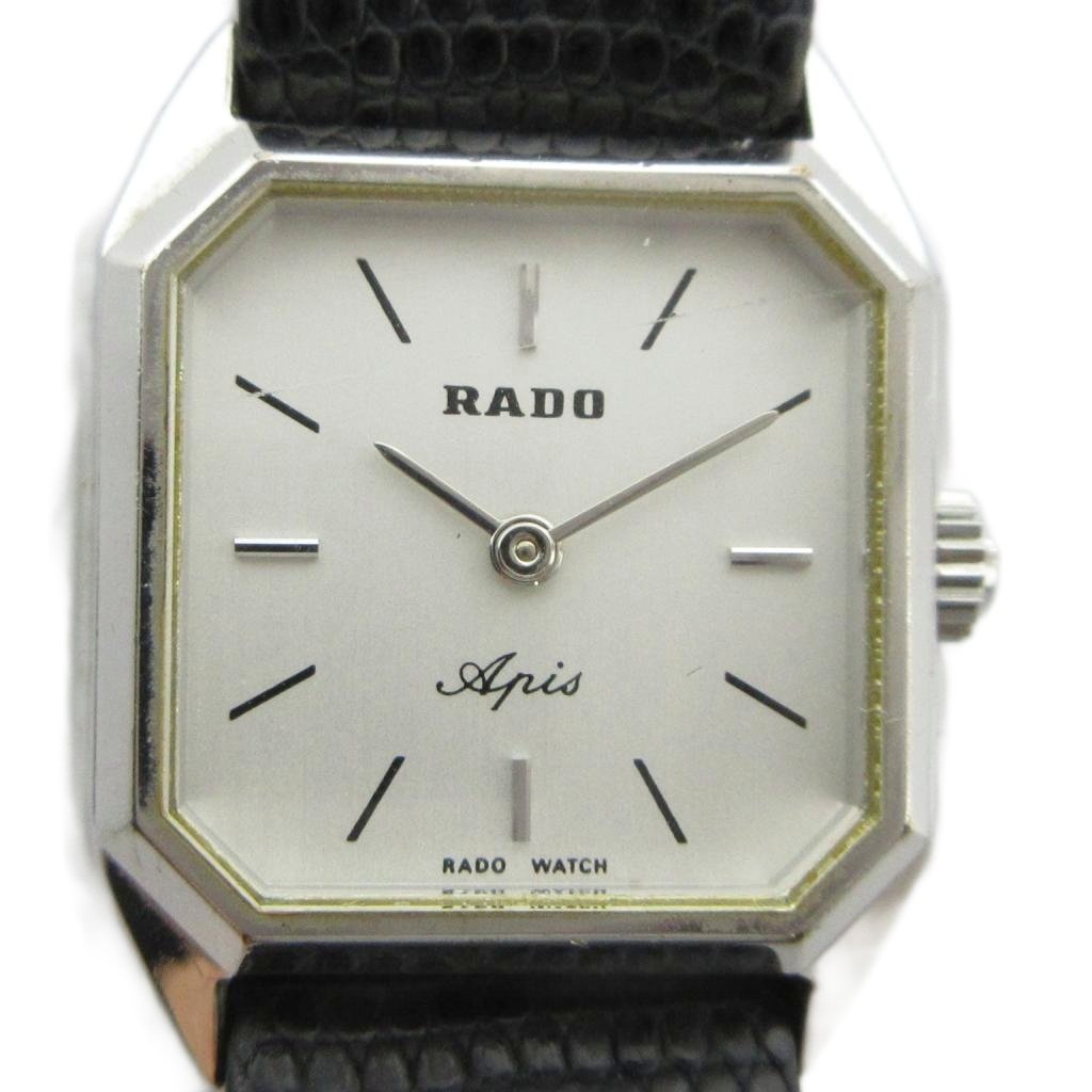 【中古】ラドー RADO ジャンク品 Apis アピス 腕時計 ウォッチ 手巻き スクエア レザーベルト 白文字盤 シルバー色 ■GY17 /MQ レディース 【ベクトル 古着】 260603ブランドラドー RADO表記サイズ実寸サイズをご参考ください。実寸サイズバンド幅：約1cm　腕周り：約13.5-17cm　ケース・タテ：約18mm　ケース・ヨコ（リューズは除く）：約21mm　　素材ステンレススチール色シルバーカラー状態・不動、動作未確認のジャンク品です ・ベルトの劣化 ・ケースに傷 上記の状態につき、ジャンク品扱いとさせていただきます。 ※ジャンク品につきましては、返品・交換・修理・動作保証は承っておりません。現状をよくご理解の上ご検討ください。備考型番 K1507767 2026/5/30動作確認済 OH期不明商品のお問い合わせの回答を休止しております。＊各商品ページの商品詳細等をご確認の上ご購入ください。【中古】ラドー RADO ジャンク品 Apis アピス 腕時計 ウォッチ 手巻き スクエア レザーベルト 白文字盤 シルバー色 ■GY17 /MQ レディース 【ベクトル 古着】 260603状態ランク　”D”詳細については、下記および「状態ランクについて」ページをご覧ください。未使用・新品の商品ほぼ新品同様の商品使用感が少なく、かなり状態の良い商品使用感はあるが、傷や汚れの少ない商品使用感の他、傷や汚れが見られる商品かなり大きな傷みがある難あり商品※S〜CランクはUSED品となりますので、使用感をご理解の上でご入札下さい。状態ランクについてinformationブランドラドー RADO表記サイズ実寸サイズをご参考ください。実寸サイズバンド幅：約1cm　腕周り：約13.5-17cm　ケース・タテ：約18mm　ケース・ヨコ（リューズは除く）：約21mm　　素材ステンレススチール色シルバーカラー状態・不動、動作未確認のジャンク品です ・ベルトの劣化 ・ケースに傷 上記の状態につき、ジャンク品扱いとさせていただきます。 ※ジャンク品につきましては、返品・交換・修理・動作保証は承っておりません。現状をよくご理解の上ご検討ください。備考型番 K1507767 2026/5/30動作確認済 OH期不明商品のお問い合わせの回答を休止しております。＊各商品ページの商品詳細等をご確認の上ご購入ください。本商品は一点物です他サイトや店舗にて販売している商品です。多少のお時間差にて欠品になることもございます。予めご了承頂ますようお願い致します。ベクトル・サイズガイドはこちらこの商品と同じブランドの商品を見る