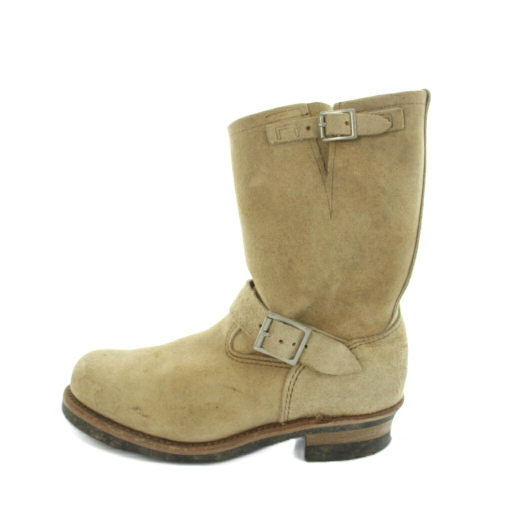 【中古】レッドウィング REDWING 8268 USA製 エンジニアブーツ ショート スエード レザー US8.5 26.5cm ベージュ ■GY12 /MQ メンズ 【ベクトル 古着】 260530