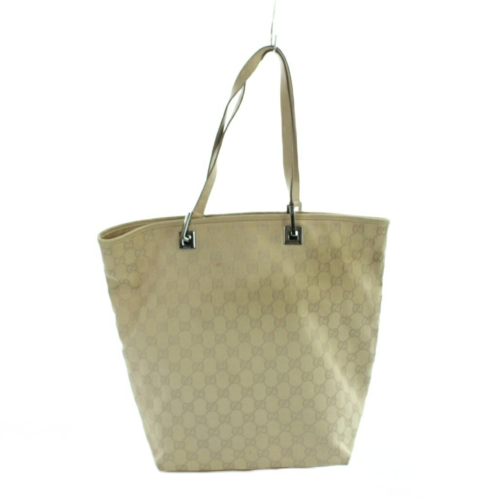 gucci///////////////\' - 【中古】グッチ GUCCI トートバッグ ハンド GGキャンバス レザー 31243 1705 ベージュ ■GY12 /MQ ■OH レディース 【ベクトル 古着】 260607