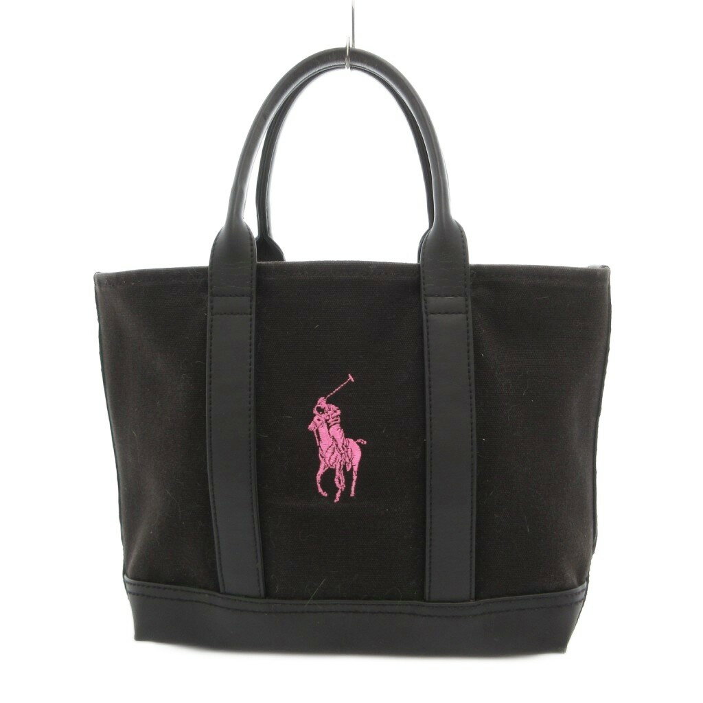 【中古】ラルフローレン RALPH LAUREN ハンドバッグ トートバッグ キャンバス レザー ロゴ刺繍 ビッグポニー /SX ■GY11 レディース 【ベクトル 古着】 260611