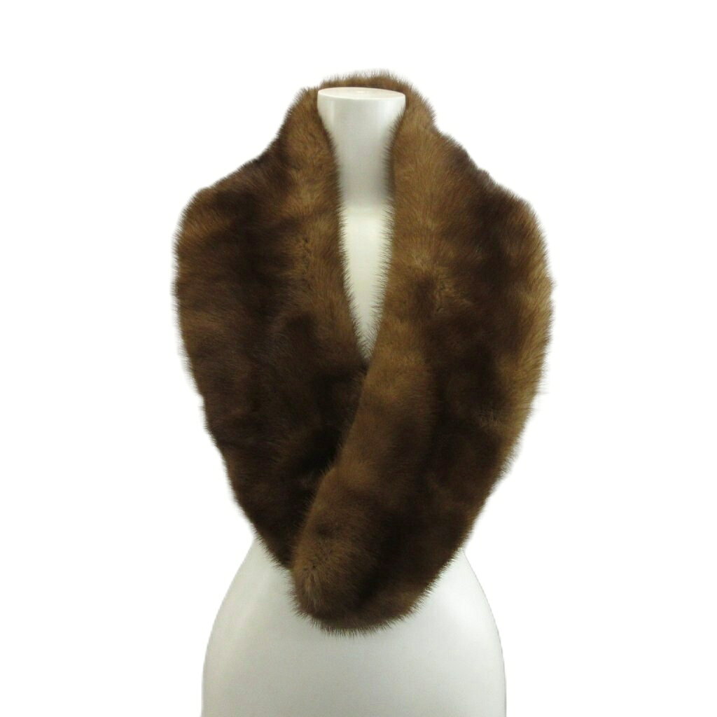 中古 ランブルトン Rambulton ティペット マフラ− ファー 毛皮 ミンク 茶色 ブラウン /XZ GY18 レ…