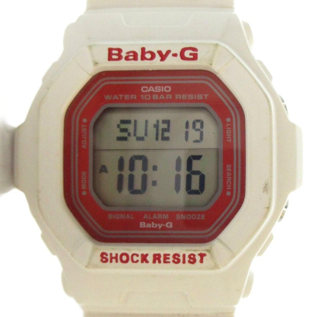【中古】カシオ CASIO Baby-G BG-5600BK 腕時計 ウォッチ クォーツ デジタル カレンダー付き 白 ホワイト ■GY18 /MQ レディース 【ベクトル 古着】 260716ブランドカシオ CASIO表記サイズ実寸サイズをご参考ください。実寸サイズバンド幅：約1.8cm　腕周り：約11-19.5cm　ケース・タテ：約31mm　ケース・ヨコ（リューズは除く）：約40mm　　素材ステンレススチール色白 ホワイト状態ケース、ベルトに黄ばみがございますが、その他に目立ったダメージはなく、問題なくご使用いただける商品です。 ※あくまでも中古品ですので掲載写真や記載内容をご確認いただき、ご理解の上ご購入ください。付属品取り扱い説明書 箱備考型番BG-5600BK 2026/7/16動作確認済 OH期不明商品のお問い合わせの回答を休止しております。＊各商品ページの商品詳細等をご確認の上ご購入ください。【中古】カシオ CASIO Baby-G BG-5600BK 腕時計 ウォッチ クォーツ デジタル カレンダー付き 白 ホワイト ■GY18 /MQ レディース 【ベクトル 古着】 260716状態ランク　”AB”詳細については、下記および「状態ランクについて」ページをご覧ください。未使用・新品の商品ほぼ新品同様の商品使用感が少なく、かなり状態の良い商品使用感はあるが、傷や汚れの少ない商品使用感の他、傷や汚れが見られる商品かなり大きな傷みがある難あり商品※S〜CランクはUSED品となりますので、使用感をご理解の上でご入札下さい。状態ランクについてinformationブランドカシオ CASIO表記サイズ実寸サイズをご参考ください。実寸サイズバンド幅：約1.8cm　腕周り：約11-19.5cm　ケース・タテ：約31mm　ケース・ヨコ（リューズは除く）：約40mm　　素材ステンレススチール色白 ホワイト状態ケース、ベルトに黄ばみがございますが、その他に目立ったダメージはなく、問題なくご使用いただける商品です。 ※あくまでも中古品ですので掲載写真や記載内容をご確認いただき、ご理解の上ご購入ください。付属品取り扱い説明書 箱備考型番BG-5600BK 2026/7/16動作確認済 OH期不明商品のお問い合わせの回答を休止しております。＊各商品ページの商品詳細等をご確認の上ご購入ください。本商品は一点物です他サイトや店舗にて販売している商品です。多少のお時間差にて欠品になることもございます。予めご了承頂ますようお願い致します。ベクトル・サイズガイドはこちらこの商品と同じブランドの商品を見る
