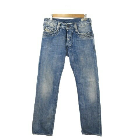 ディーゼル DIESEL TIMMEN デニム ジーンズ W28 L30 青 ブルー インディゴ リベットスタッズ USED加工 ボタンフライ 00T0010089X /MN37 ■GY18 メンズ  260619