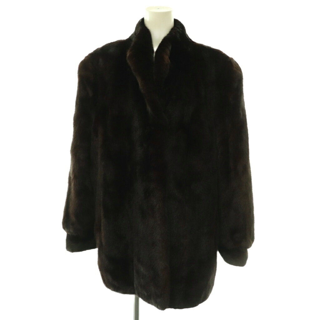 フォスター アメリカンファーアワード FOSTER AMERICAN FUR AWAEDS ファーコート毛皮 アウター ミンク ハーフ L ダークブラウン /CX ■GY11 レディース  260615