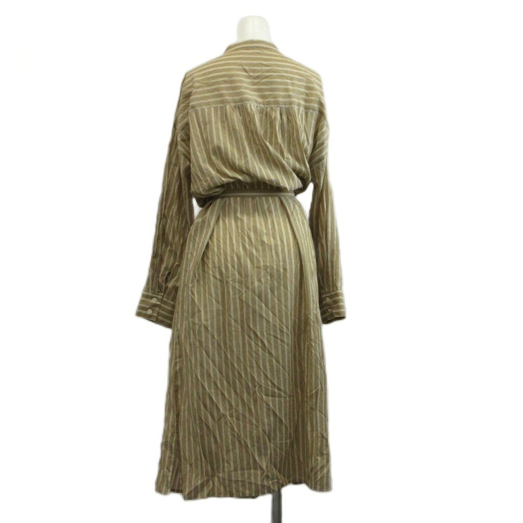 【中古】ナノユニバース nano universe ロングシャツワンピース Free 茶 ブラウン 白 ホワイト ストライプ柄 バンドカラー 長袖 /SH ■GY99 レディース 【ベクトル 古着】 260615 auc-vector-21038571 ブランド古着の買取販売ベクトル サンプル画像2