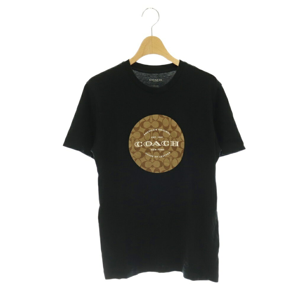 コーチ COACH Tシャツ カットソー シグネチャーサークルロゴプリント 半袖 黒 F33780 /CX ■GY18 メンズ  260702