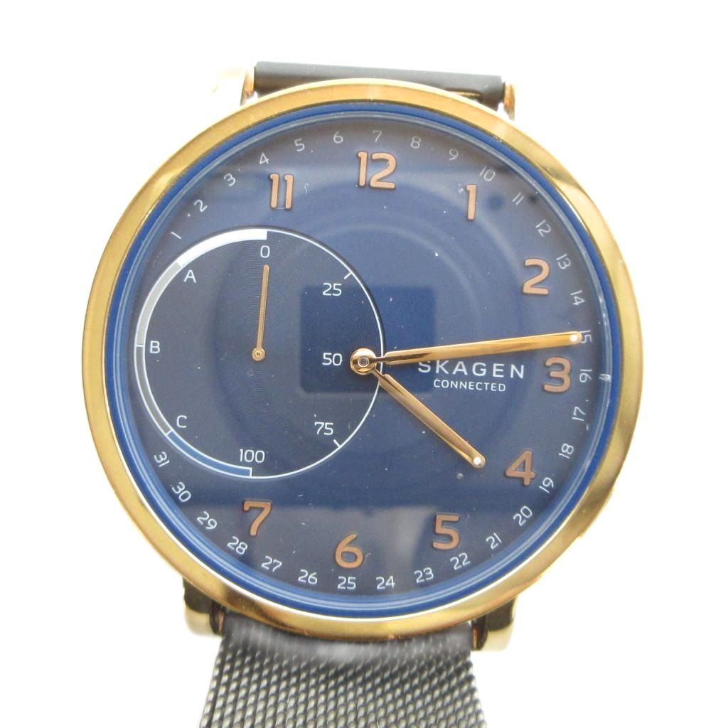 【中古】スカーゲン SKAGEN NDW2G 腕時計 ウォッチ クォーツ 青文字盤 ゴールド色 ■GY18 /MQ メンズ 【ベクトル 古着】 260630