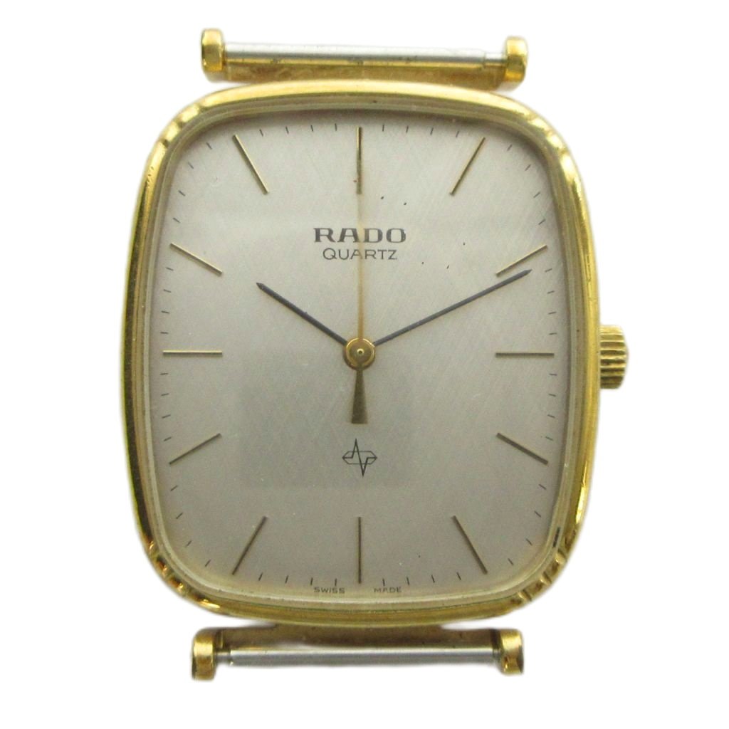 【中古】ラドー RADO 腕時計 ケースのみ クォーツ ウォッチ スクエア ロゴ ゴールド色 ■GY18 /MQ メンズ 【ベクトル 古着】 260811