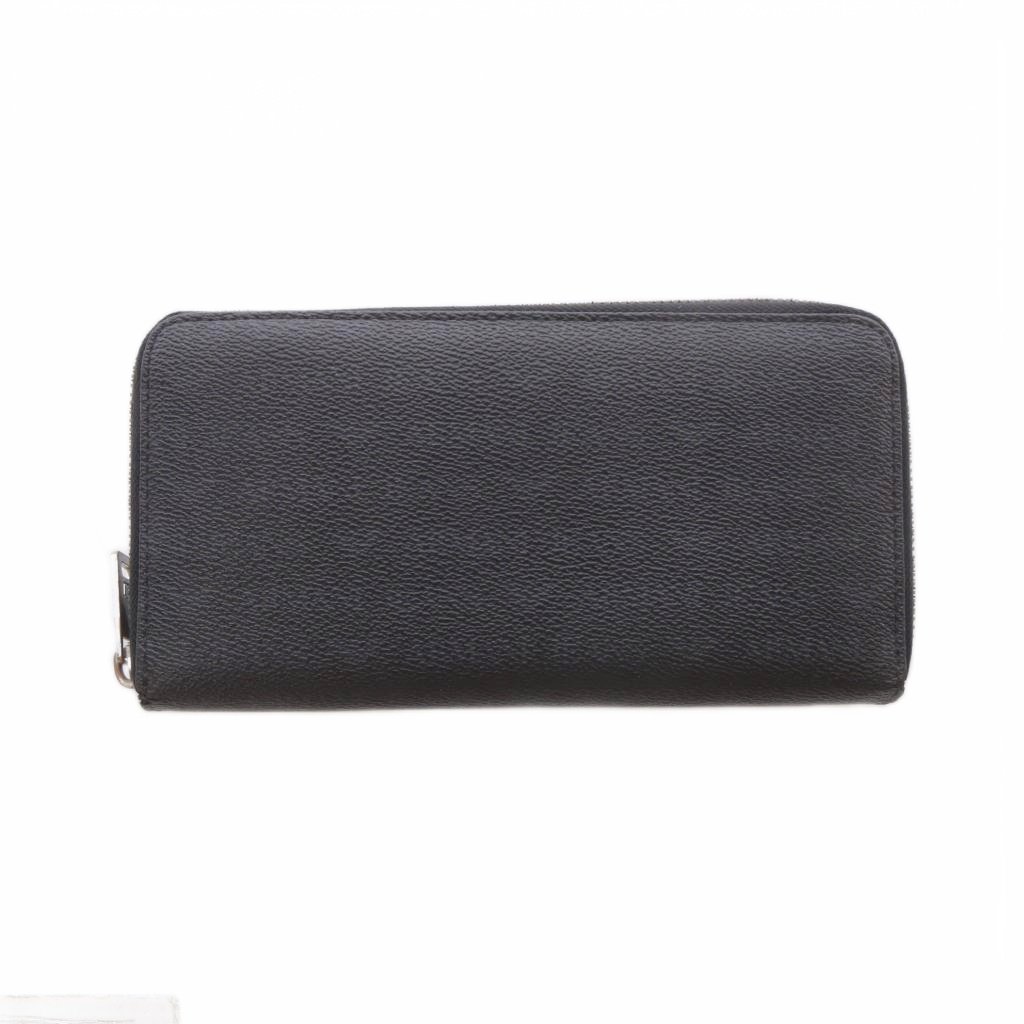 【中古】アルマーニ ジーンズ ARMANI JEANS 長財布 ラウンドファスナー 小銭入れ 札入れ 黒 ブラック /RI ■OS ■GY18 メンズ 【ベクトル 古着】 260714