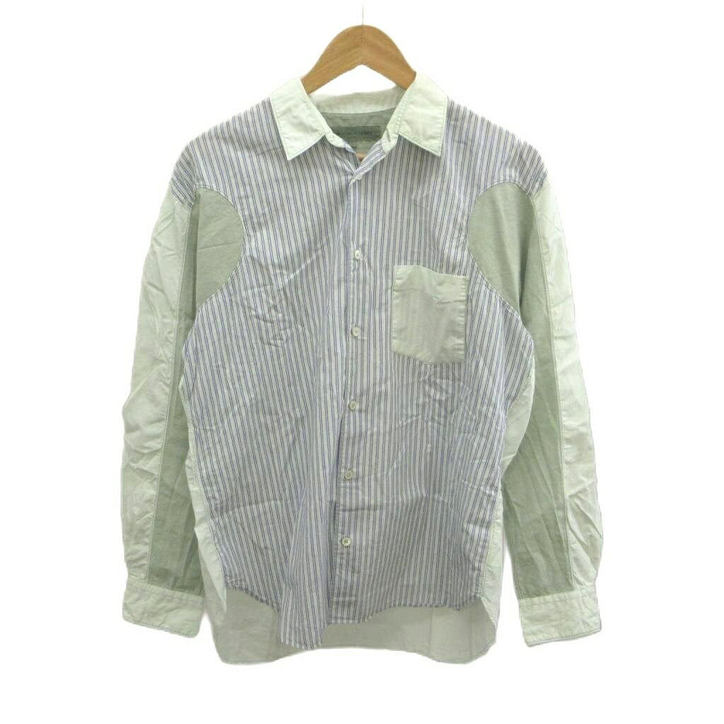 【中古】コムデギャルソンシャツ COMME des GARCONS SHIRT 長袖シャツ L 青 ブルー 緑 グリーン ストライプ柄 切替デザイン トップス W19067 /YU ■GY18 メンズ 【ベクトル 古着】 260722ブランドコムデギャルソンシャツ COMME des GARCONS SHIRT表記サイズL実寸サイズ身幅：57cm　着丈：75cm　ゆき丈：86cm　　素材本体：綿 別布1：綿 別布2：綿、ポリエステル 別布3：ポリエステル、綿色青 ブルー 緑 グリーン状態襟に若干の薄いシミがございますが、その他に目立ったダメージはなく、問題なくご使用いただける商品です。 ※あくまでも中古品ですので掲載写真や記載内容をご確認いただき、ご理解の上ご購入ください。付属品付属品なし備考品番:W19067 株式会社コムデギャルソン商品のお問い合わせの回答を休止しております。＊各商品ページの商品詳細等をご確認の上ご購入ください。【中古】コムデギャルソンシャツ COMME des GARCONS SHIRT 長袖シャツ L 青 ブルー 緑 グリーン ストライプ柄 切替デザイン トップス W19067 /YU ■GY18 メンズ 【ベクトル 古着】 260722状態ランク　”AB”詳細については、下記および「状態ランクについて」ページをご覧ください。未使用・新品の商品ほぼ新品同様の商品使用感が少なく、かなり状態の良い商品使用感はあるが、傷や汚れの少ない商品使用感の他、傷や汚れが見られる商品かなり大きな傷みがある難あり商品※S〜CランクはUSED品となりますので、使用感をご理解の上でご入札下さい。状態ランクについてinformationブランドコムデギャルソンシャツ COMME des GARCONS SHIRT表記サイズL実寸サイズ身幅：57cm　着丈：75cm　ゆき丈：86cm　　素材本体：綿 別布1：綿 別布2：綿、ポリエステル 別布3：ポリエステル、綿色青 ブルー 緑 グリーン状態襟に若干の薄いシミがございますが、その他に目立ったダメージはなく、問題なくご使用いただける商品です。 ※あくまでも中古品ですので掲載写真や記載内容をご確認いただき、ご理解の上ご購入ください。付属品付属品なし備考品番:W19067 株式会社コムデギャルソン商品のお問い合わせの回答を休止しております。＊各商品ページの商品詳細等をご確認の上ご購入ください。本商品は一点物です他サイトや店舗にて販売している商品です。多少のお時間差にて欠品になることもございます。予めご了承頂ますようお願い致します。ベクトル・サイズガイドはこちらこの商品と同じブランドの商品を見る