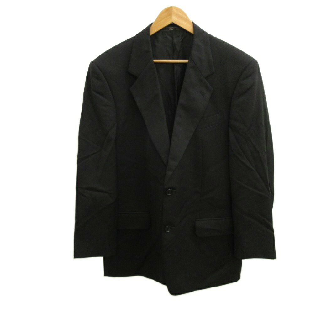 【中古】ヴァレンティノ ヴァレンチノ VALENTINO UOMO テーラードジャケット ウール シングル 2B 総裏地 肩パッド 50 L-LL 黒 ブラック /XZ ■GY69 メンズ 【ベクトル 古着】 260725 auc-vector-21140768 ブランド古着の買取販売ベクトル パッケージ画像