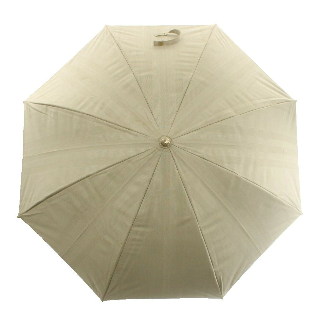 【中古】バーバリー BURBERRY 日傘 長傘 チェック柄 ベージュ アイボリー /SS ■OS ■GY18 レディース 【ベクトル 古着】 260726