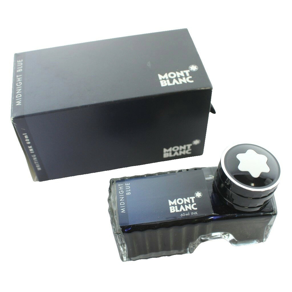 【中古】モンブラン MONT BLANC 万年筆インク ボトルインク ミッドナイトブルー ブルーブラック 60ml 箱付き 文房具 /MW ■GY18 その他 【ベクトル 古着】 260725