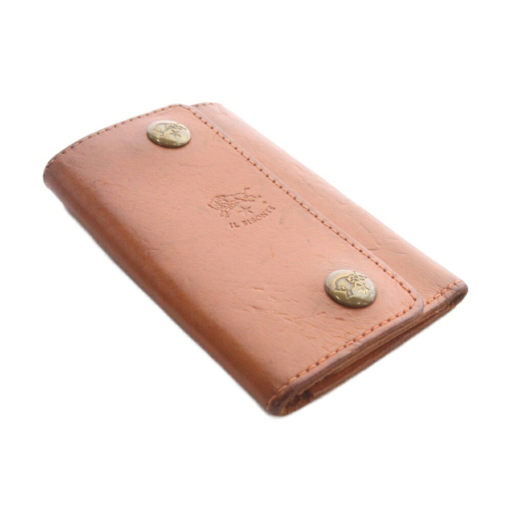 【中古】イルビゾンテ IL BISONTE キーケース レザー ロゴ オレンジ /SR ■GY11 メ...