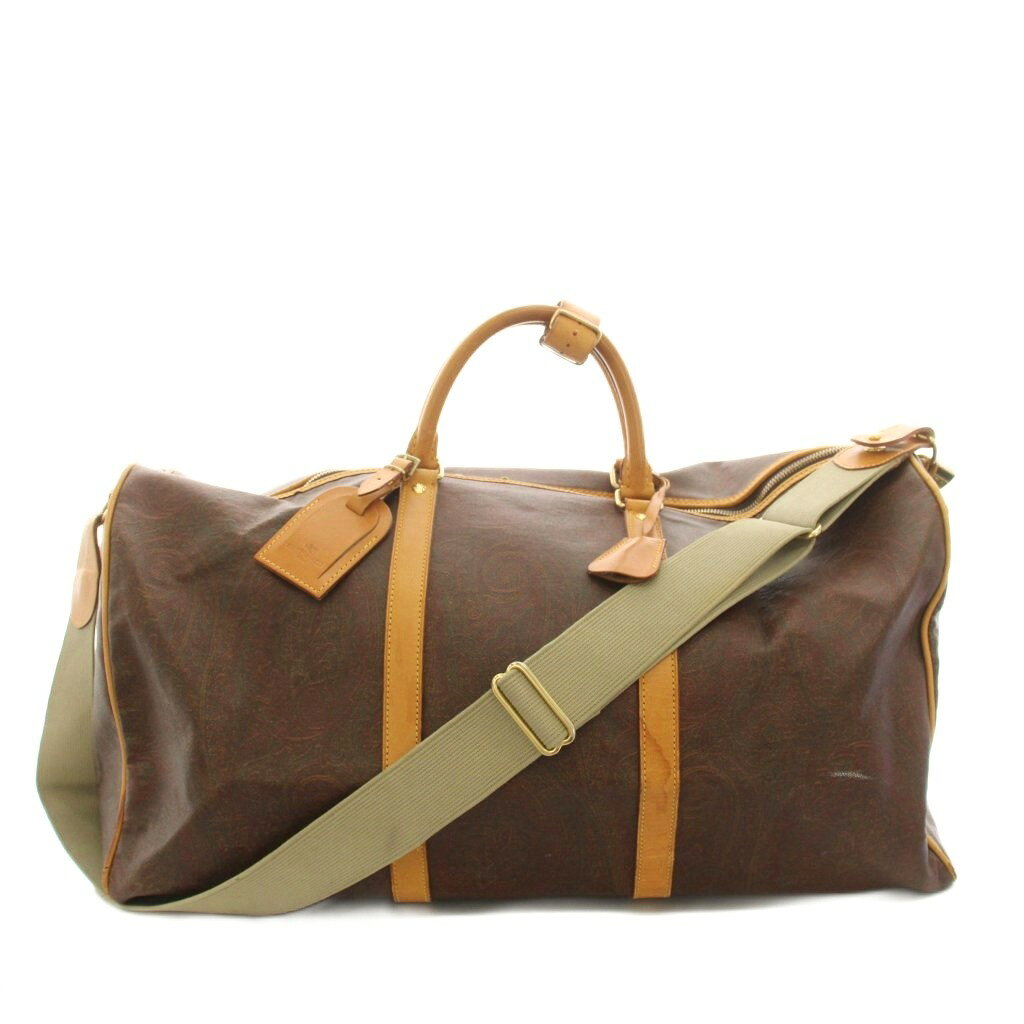 【中古】エトロ ETRO ボストンバッグ ショルダーバッグ ハンドバッグ 2way PVCキャ...