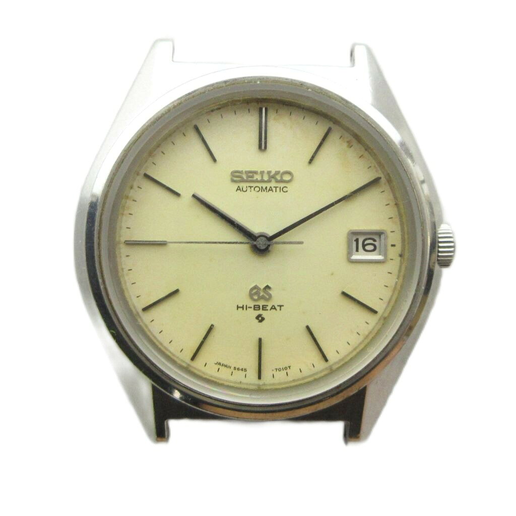 【中古】グランドセイコー GRAND SEIKO GS ジャンク品 5645-7010 腕時計 ハイビート ヴィンテージ アンティーク ウォッチ ケースのみ 自動巻き カレンダー付き デイト メダリオン シルバー色 ■GY18 /MQ メンズ 【ベクトル 古着】 260730
