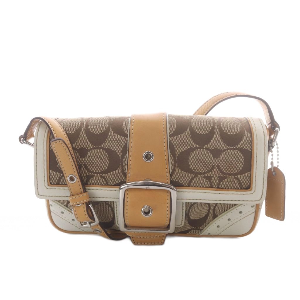 美品✨COACH ワンショルダー ソーホー ツイード デミフラップ 8F01