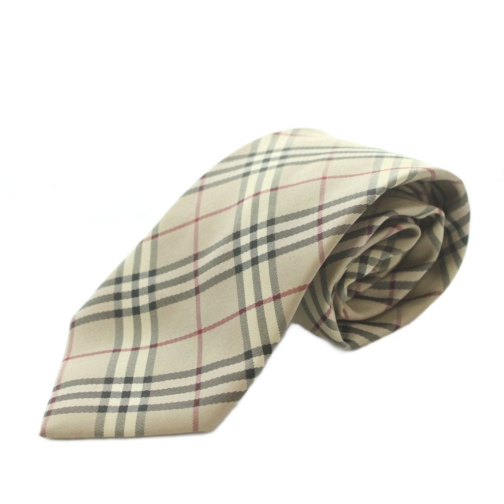 中古 バーバリー ロンドン BURBERRY LONDON ネクタイ ワイドタイ シルク ノバチェック柄 ベージュ 黒 ブラック auc-vector-21188488 ブランド古着の買取販売ベクトル パッケージ画像