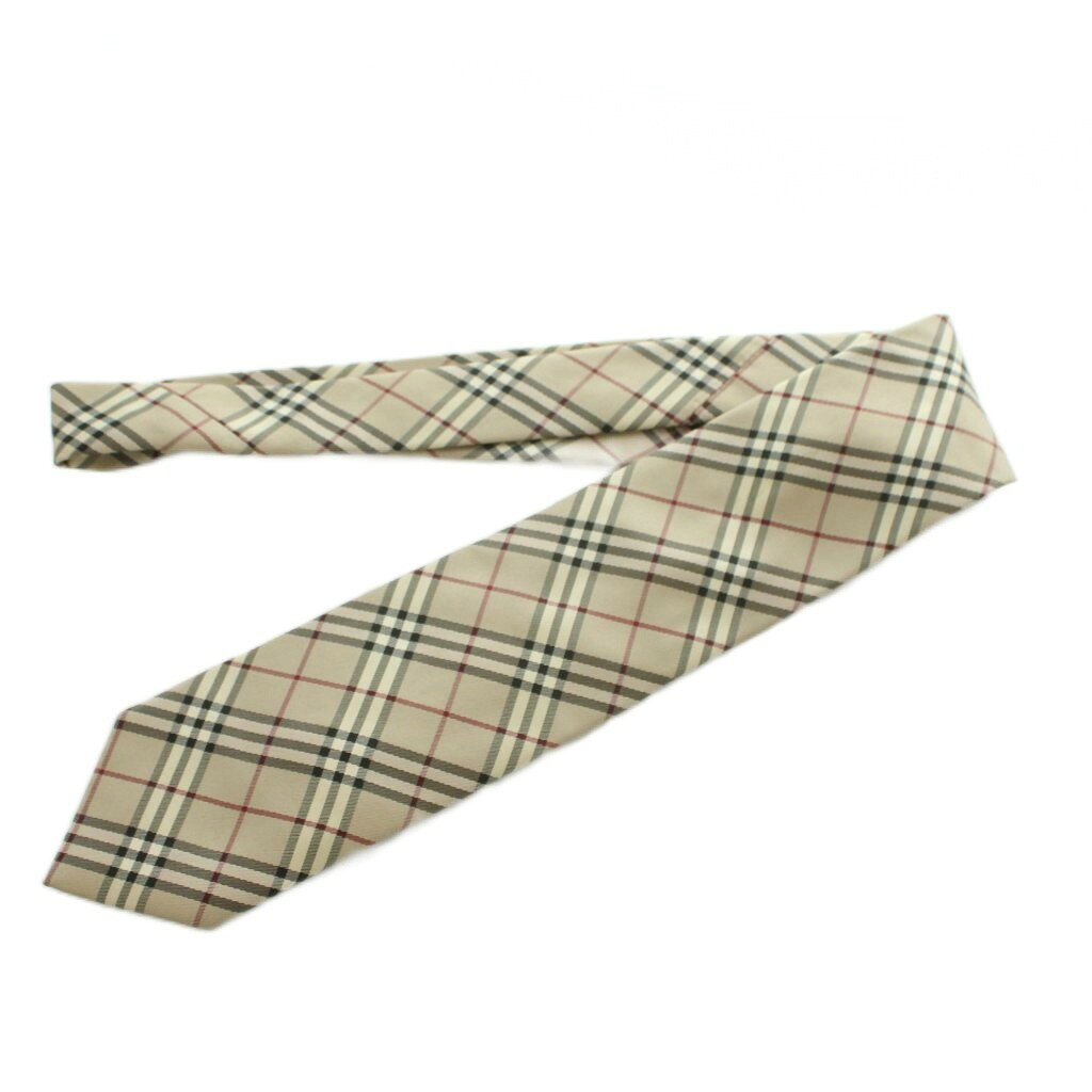 中古 バーバリー ロンドン BURBERRY LONDON ネクタイ ワイドタイ シルク ノバチェック柄 ベージュ 黒 ブラック auc-vector-21188488 ブランド古着の買取販売ベクトル サンプル画像2