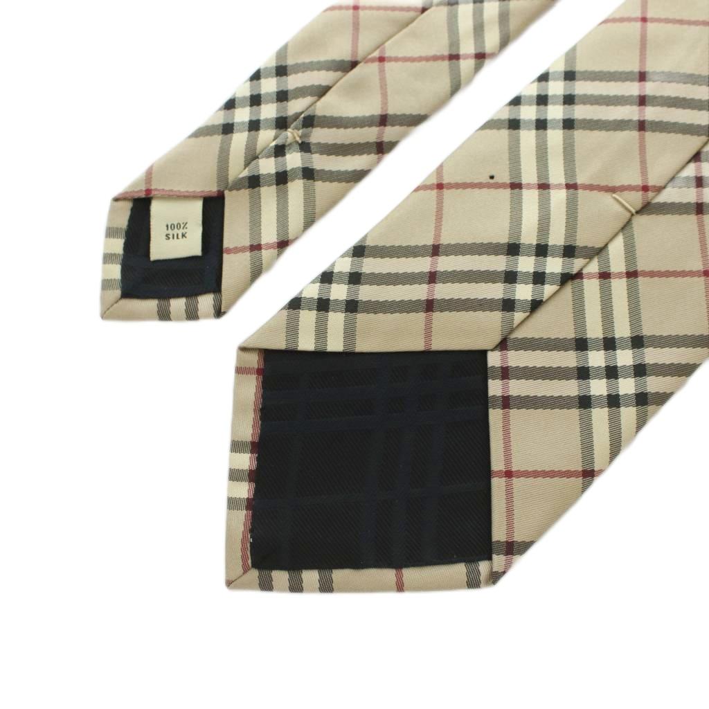 中古 バーバリー ロンドン BURBERRY LONDON ネクタイ ワイドタイ シルク ノバチェック柄 ベージュ 黒 ブラック auc-vector-21188488 ブランド古着の買取販売ベクトル サンプル画像3