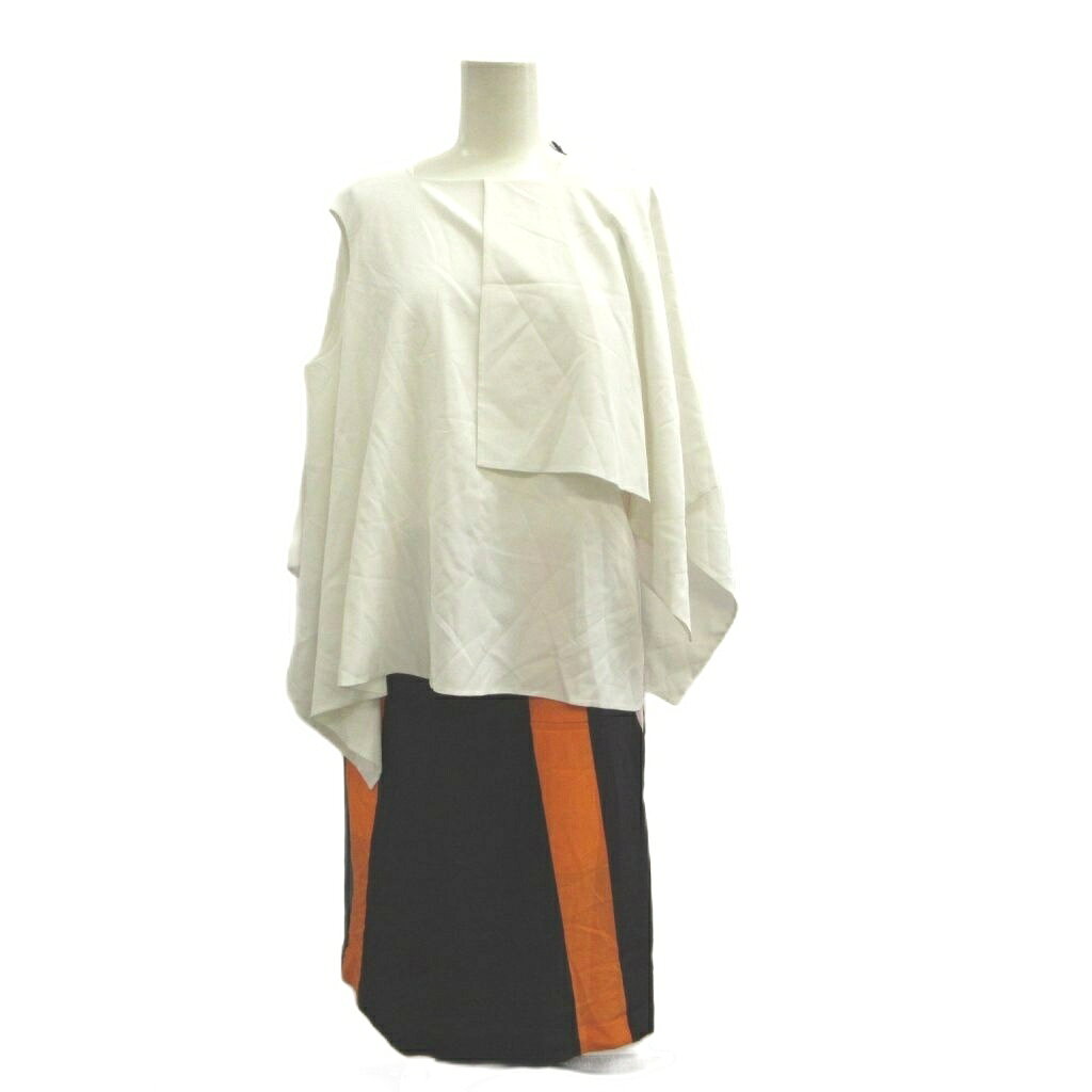 中古 未使用品 バーバリー BURBERRY ワンピース 絹 シルク シフォン 34 白 ホワイト オレンジ 黒 ブラック アシ auc-vector-21188289 ブランド古着の買取販売ベクトル パッケージ画像