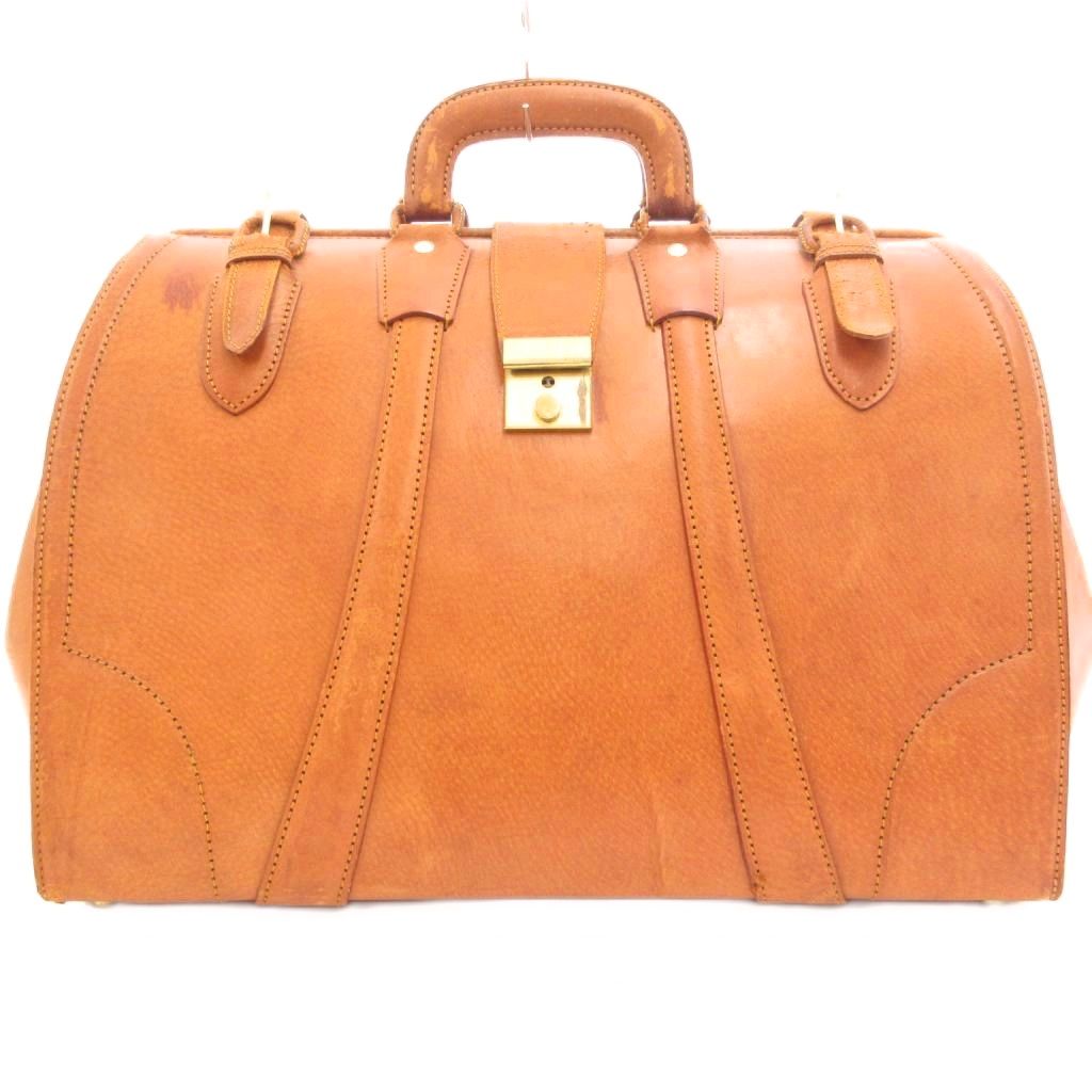 【中古】ノーブランド ダレスバッグ ドクターズバッグ 鍵付き レザー キャメル /IB ■GY18 メンズ 【ベクトル 古着】 260911