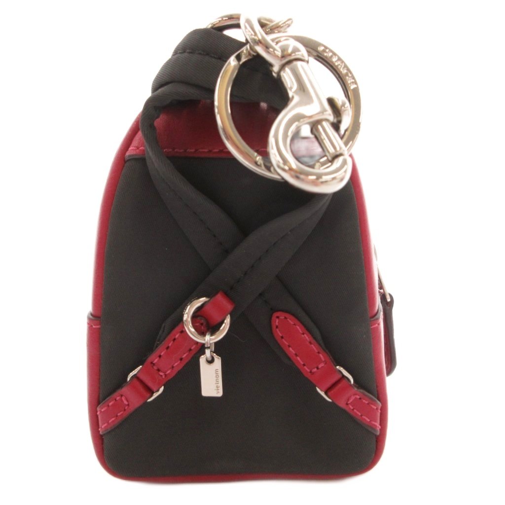 【中古】コーチ COACH 小銭入れ コインケース シグネチャー PVC レザー 赤 レッド ...