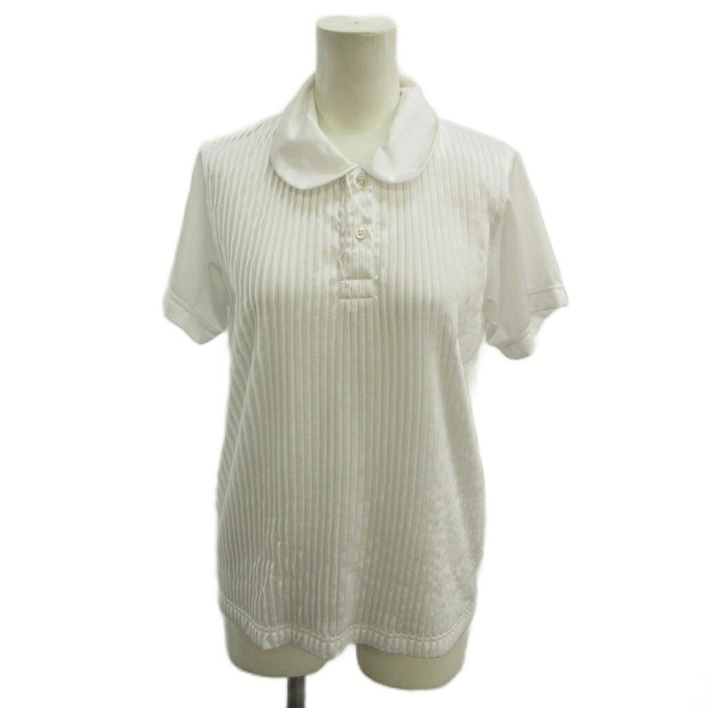【中古】コムデギャルソン COMME des GARCONS 半袖ポロシャツ トップス ピーターパンカラー プリーツ 半袖 S 白 ホワイト /SH ■GY74 レディース 【ベクトル 古着】 260901