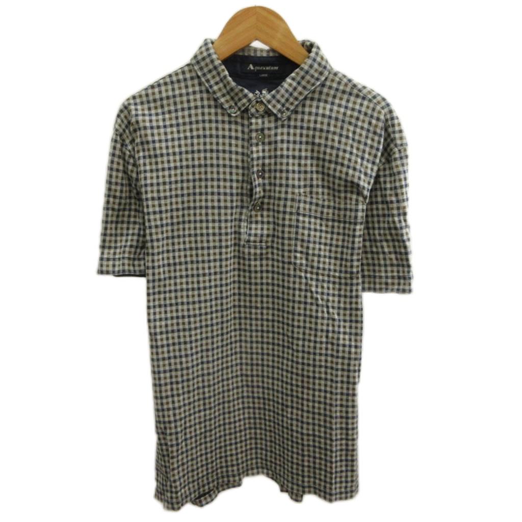 【中古】アクアスキュータム AQUASCUTUM ポロシャツ チェック柄 ボタンダウン 半袖 L 紺 ネイビー 茶 ブラウン /KK ■GY50 メンズ 【ベクトル 古着】 260929ブランドアクアスキュータム AQUASCUTUM表記サイズL実寸サイズ肩幅：44cm　身幅：45cm　着丈：62cm　袖丈：19cm　　素材綿色紺 ネイビー、茶 ブラウン状態使用感が少なく、かなり状態の良い商品です。 ※あくまでも中古品ですので掲載写真や記載内容をご確認いただき、ご理解の上ご購入ください。備考（株）レナウン商品のお問い合わせの回答を休止しております。＊各商品ページの商品詳細等をご確認の上ご購入ください。【中古】アクアスキュータム AQUASCUTUM ポロシャツ チェック柄 ボタンダウン 半袖 L 紺 ネイビー 茶 ブラウン /KK ■GY50 メンズ 【ベクトル 古着】 260929状態ランク　”A”詳細については、下記および「状態ランクについて」ページをご覧ください。未使用・新品の商品ほぼ新品同様の商品使用感が少なく、かなり状態の良い商品使用感はあるが、傷や汚れの少ない商品使用感の他、傷や汚れが見られる商品かなり大きな傷みがある難あり商品※S〜CランクはUSED品となりますので、使用感をご理解の上でご入札下さい。状態ランクについてinformationブランドアクアスキュータム AQUASCUTUM表記サイズL実寸サイズ肩幅：44cm　身幅：45cm　着丈：62cm　袖丈：19cm　　素材綿色紺 ネイビー、茶 ブラウン状態使用感が少なく、かなり状態の良い商品です。 ※あくまでも中古品ですので掲載写真や記載内容をご確認いただき、ご理解の上ご購入ください。備考（株）レナウン商品のお問い合わせの回答を休止しております。＊各商品ページの商品詳細等をご確認の上ご購入ください。本商品は一点物です他サイトや店舗にて販売している商品です。多少のお時間差にて欠品になることもございます。予めご了承頂ますようお願い致します。ベクトル・サイズガイドはこちらこの商品と同じブランドの商品を見る