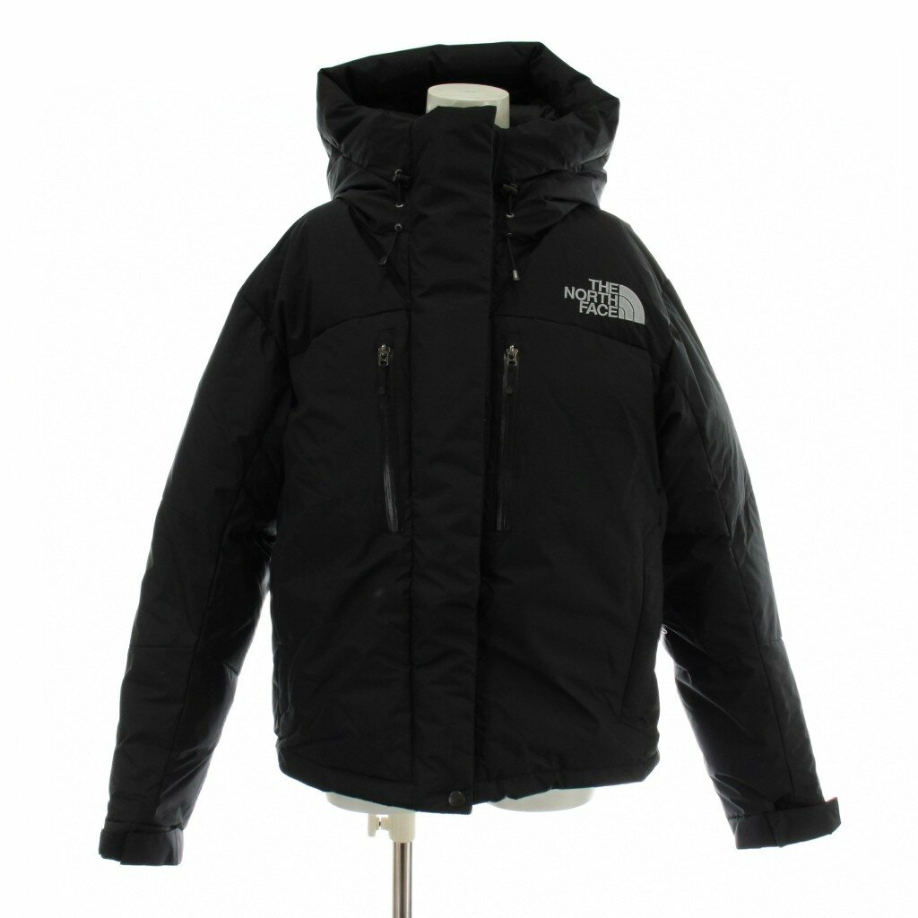 未使用品 ザノースフェイス THE NORTH FACE ショートバルトロライトジャケット Short Baltoro Light Jacket ダウンジャケット アウター ナイロン 防水 フード ジップアップ ロゴ 刺繍 L 黒 ブラック NDW92551 /XZ ■GY11 レディース  260214